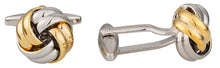 Load image into Gallery viewer, Classic Men's Two Tone Gold & Silver Knot Cufflinks