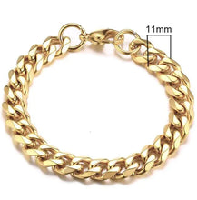 Load image into Gallery viewer, Gold-Tone Stainless Steel Cuban Bracelet 3-11mm