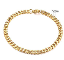 Load image into Gallery viewer, Gold-Tone Stainless Steel Cuban Bracelet 3-11mm