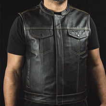 Load image into Gallery viewer, The Club Cut Men's Motorcycle Leather Vest, Multiple Color Options