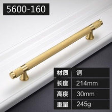 Load image into Gallery viewer, Golden Brass Knurled Textured Simple Kitchen Cabinet handle And Handles Drawer Pulls Bedroom Door Knobs Cupboard Bathroom Door Handles Brushed Brass Pulls For Cabinets