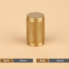 Load image into Gallery viewer, Golden Brass Knurled Textured Simple Kitchen Cabinet handle And Handles Drawer Pulls Bedroom Door Knobs Cupboard Bathroom Door Handles Brushed Brass Pulls For Cabinets