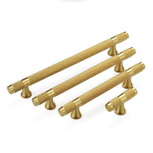 Load image into Gallery viewer, Golden Brass Knurled Textured Simple Kitchen Cabinet handle And Handles Drawer Pulls Bedroom Door Knobs Cupboard Bathroom Door Handles Brushed Brass Pulls For Cabinets