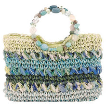 Load image into Gallery viewer, Cappelli Goleta - Womens Crocheted Toyo Straw Satchel Handbag