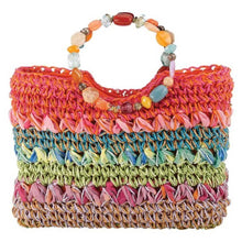 Load image into Gallery viewer, Cappelli Goleta - Womens Crocheted Toyo Straw Satchel Handbag
