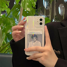 Load image into Gallery viewer, Gradient Rainbow Charming Case For iPhone 13 11 12 Pro Max XS XR 7 8 Plus Transparent Cover with Wallet Card Holder Case Soft Cover for iPhone