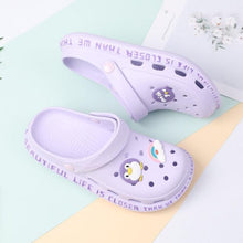 Load image into Gallery viewer, Gray Cute Summer Sandals Women Beach Sandals Non Slip Comfortable Lightweight Outdoor Sandals Woman Light Weight Quick Drying Slip-On Garden Clog Shoes Rubber Slipper