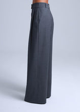 Load image into Gallery viewer, Broadway Sophia Wide-Leg Virgin Wool Pants in Mid Grey