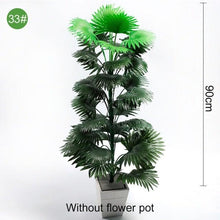 Load image into Gallery viewer, Green Artificial Palm Leaves Plastic Tropical Tree Fake Indoor Outdoor Garden Home Outdoor Decorations