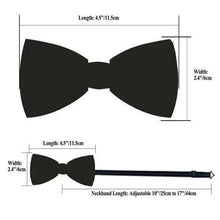 Load image into Gallery viewer, Green Color Silk Butterfly Pre-Tied Bow Tie Pocket Square Cufflinks Suit Set For Men Silk Adjustable Self Bowtie Formal Bowtie Set