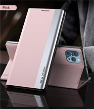 Load image into Gallery viewer, Green Elegant Magnetic Flip Case For iPhone 14 Pro Max 12 13 Mini Luxury Wallet Stand Cover Phone Magnetic Thin Slim Flip Leather Magnetic Closure Case Cover For iphone
