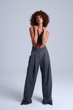 Load image into Gallery viewer, Broadway Sophia Wide-Leg Virgin Wool Pants in Mid Grey