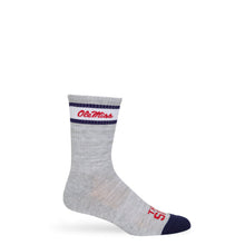 Load image into Gallery viewer, Grey Retro Script Casual Crew Socks