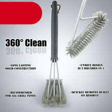 Load image into Gallery viewer, Grill Cleaning Brush BBQ Tool Grill Brush Stainless Steel Brushes Cleaning BBQ Accessories Best Cleaner Barbecue Stainless Steel Woven Wire Bristles Grill Brush Barbecue Grill Cleaner Safe Grill Cleaning Brush for Gas Charcoal Grilling
