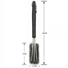 Load image into Gallery viewer, Grill Cleaning Brush BBQ Tool Grill Brush Stainless Steel Brushes Cleaning BBQ Accessories Best Cleaner Barbecue Stainless Steel Woven Wire Bristles Grill Brush Barbecue Grill Cleaner Safe Grill Cleaning Brush for Gas Charcoal Grilling