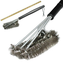 Load image into Gallery viewer, Grill Cleaning Brush BBQ Tool Grill Brush Stainless Steel Brushes Cleaning BBQ Accessories Best Cleaner Barbecue Stainless Steel Woven Wire Bristles Grill Brush Barbecue Grill Cleaner Safe Grill Cleaning Brush for Gas Charcoal Grilling