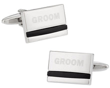 Load image into Gallery viewer, Groom Wedding Cufflinks with Onyx