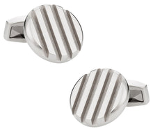 Load image into Gallery viewer, Grooved Stainless Steel Cufflinks
