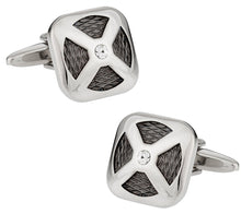 Load image into Gallery viewer, Gunmetal and Silver Cufflinks