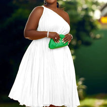 Load image into Gallery viewer, Luxe Couture Ruffle Midi Dress with Flowing Pleats for Effortless Elegance