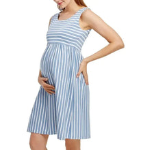 Load image into Gallery viewer, Striped Maternity Dress - # BAGE211510118-PRG