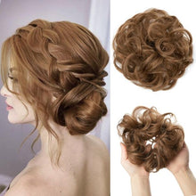 Load image into Gallery viewer, Hair Bun Extensions Messy Curly Elastic Hair Scrunchies Hairpieces Synthetic Chignon Donut Up-do Hair Pieces Clip in Hair Extension For Volumized Hair Buns For Girls