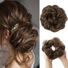 Load image into Gallery viewer, Hair Bun Extensions Messy Curly Elastic Hair Scrunchies Hairpieces Synthetic Chignon Donut Up-do Hair Pieces Clip in Hair Extension For Volumized Hair Buns For Girls