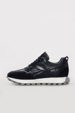 Load image into Gallery viewer, Navy Suede-Textured Leather Running Sneakers for Men | Wessi