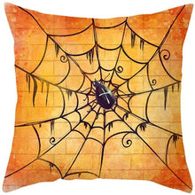 Load image into Gallery viewer, Halloween Cushion Cover Horror Pumpkin Printed Pillow Case Orange And Black Pillow Cover Pumpkin Farmhouse Deco Happy Halloween Decorative Pillow Case For Home 45x45CM