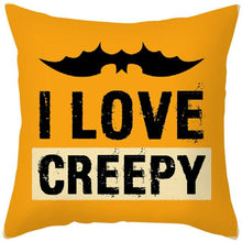 Load image into Gallery viewer, Halloween Cushion Cover Horror Pumpkin Printed Pillow Case Orange And Black Pillow Cover Pumpkin Farmhouse Deco Happy Halloween Decorative Pillow Case For Home 45x45CM