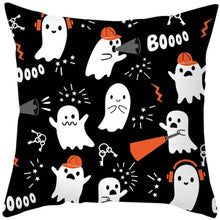 Load image into Gallery viewer, Halloween Cushion Cover Horror Pumpkin Printed Pillow Case Orange And Black Pillow Cover Pumpkin Farmhouse Deco Happy Halloween Decorative Pillow Case For Home 45x45CM