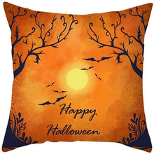 Load image into Gallery viewer, Halloween Cushion Cover Horror Pumpkin Printed Pillow Case Orange And Black Pillow Cover Pumpkin Farmhouse Deco Happy Halloween Decorative Pillow Case For Home 45x45CM