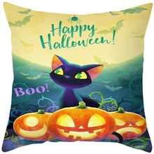 Load image into Gallery viewer, Halloween Cushion Cover Horror Pumpkin Printed Pillow Case Orange And Black Pillow Cover Pumpkin Farmhouse Deco Happy Halloween Decorative Pillow Case For Home 45x45CM