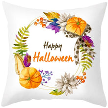 Load image into Gallery viewer, Halloween Cushion Cover Horror Pumpkin Printed Pillow Case Orange And Black Pillow Cover Pumpkin Farmhouse Deco Happy Halloween Decorative Pillow Case For Home 45x45CM
