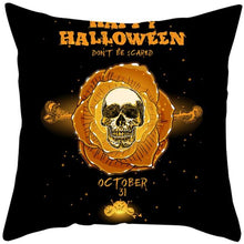 Load image into Gallery viewer, Halloween Cushion Cover Horror Pumpkin Printed Pillow Case Orange And Black Pillow Cover Pumpkin Farmhouse Deco Happy Halloween Decorative Pillow Case For Home 45x45CM