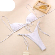 Load image into Gallery viewer, Halter Bikinis Swimsuit String Bikini Swimsuit for Women Triangle Tie Side Adjustable Swimsuit Bathing Suit 2 Piece Set New 2 Piece Swimwear High Cut Bikini Set Print Bandage Beachwear