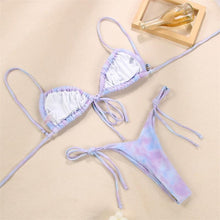Load image into Gallery viewer, Halter Bikinis Swimsuit String Bikini Swimsuit for Women Triangle Tie Side Adjustable Swimsuit Bathing Suit 2 Piece Set New 2 Piece Swimwear High Cut Bikini Set Print Bandage Beachwear