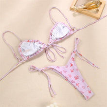 Load image into Gallery viewer, Halter Bikinis Swimsuit String Bikini Swimsuit for Women Triangle Tie Side Adjustable Swimsuit Bathing Suit 2 Piece Set New 2 Piece Swimwear High Cut Bikini Set Print Bandage Beachwear