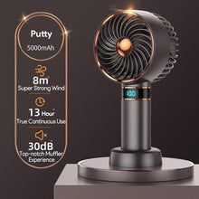 Load image into Gallery viewer, Hand Fan New Handheld Mini Fan USB 5000mAh Rechargeable Mini Portable Small Pocket Fan Data Display Personal Mini Hand Fans for Women USB Rechargeable Makeup Lash Fan for Office