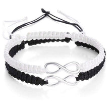 Load image into Gallery viewer, Handmade Adjustable Handcuffs Bracelets For Men Women Couple Valentine Day Jewelry Handcuff Couple Bracelets Handmade Infinity Forever Strentch Friend Bracelet Adjustable Bestfriend Matching Rope Bracelet