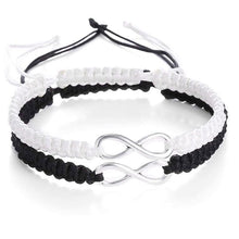 Load image into Gallery viewer, Handmade Adjustable Handcuffs Bracelets For Men Women Couple Valentine Day Jewelry Handcuff Couple Bracelets Handmade Infinity Forever Strentch Friend Bracelet Adjustable Bestfriend Matching Rope Bracelet