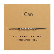 Load image into Gallery viewer, Handmade Beads Black String Bracelet With I Love You Lettering Cardboard Creative Charm Jewelry Couples Matching Bracelets Gifts For Couples Mom Daughter Best Friend 16-25cm