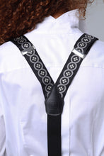 Load image into Gallery viewer, Sicily Chalk White Floral Patterned Silk Suspenders