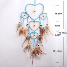 Load image into Gallery viewer, Handmade Dream-catcher Traditional Heart Dream Catching Ornaments Feather Ornaments Wall Car Hanging Wind Chimes Ornaments Home Hanging Room Birthday Decoration For Mom Pendants Ornaments