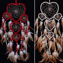 Load image into Gallery viewer, Handmade Dream-catcher Traditional Heart Dream Catching Ornaments Feather Ornaments Wall Car Hanging Wind Chimes Ornaments Home Hanging Room Birthday Decoration For Mom Pendants Ornaments