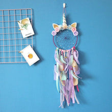 Load image into Gallery viewer, Handmade Dream Catchers Flower For Kids Unicorn Dream Catcher Ornament Feather Wall Decor For Girls Bedroom Flower Wall Hanging Decoration Flower Dream Catcher