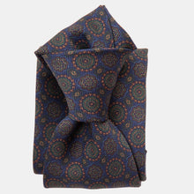 Load image into Gallery viewer, Moretti - Printed Madder Silk Tie - Navy & Green
