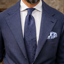 Load image into Gallery viewer, Soave - Silk Jacquard Tie - Midnight Blue