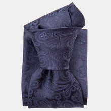 Load image into Gallery viewer, Soave - Silk Jacquard Tie - Midnight Blue