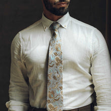 Load image into Gallery viewer, Medici - Printed Silk Tie - Dusty Blue